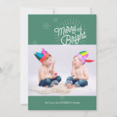 グリーンのスターバースト1写真ホリデーカード シーズンカード (正面)