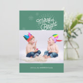 グリーンのスターバースト1写真ホリデーカード シーズンカード (スタンド正面)