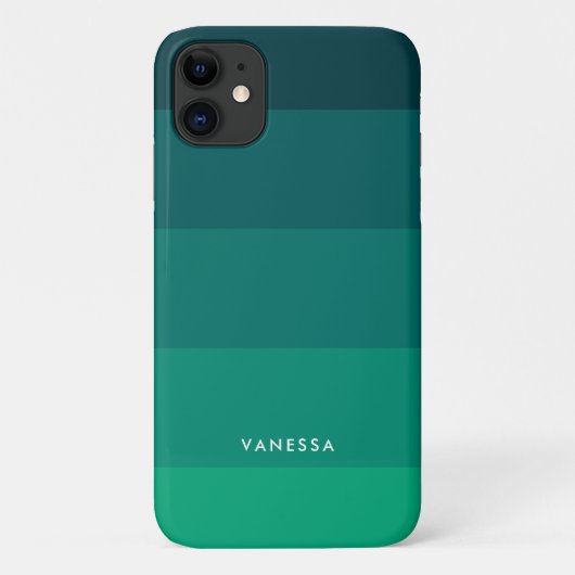 グリーンのストライプ柄 Case-Mate iPhoneケース (裏面)