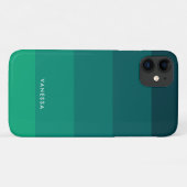 グリーンのストライプ柄 Case-Mate iPhoneケース (裏面(横))