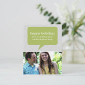 グリーンのスピーチバブル&ストライプのホリデー フラットカード シーズンカード (スタンド正面)