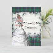 グリーンのタータンウエディング 招待状 (スタンド正面)