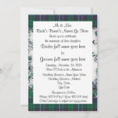 グリーンのタータンウエディング 招待状 (裏面)