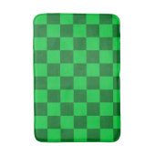 グリーンのツートン・チェッカーボード柄 バスマット (正面縦)
