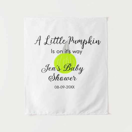 グリーンのネオンポンプキン リトルポンプキンがやってくる タペストリー (正面)