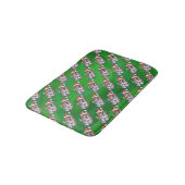 グリーンのハットパターンのかわいいセントバーナード バスマット (アングル)