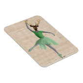 グリーンのバレエ鹿2 マグネット (右側)