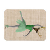 グリーンのバレエ鹿2 マグネット (横)