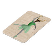 グリーンのバレエ鹿2 マグネット (左側)