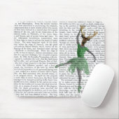 グリーンのバレエ鹿 マウスパッド (マウス)