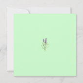 グリーンのブライダルシャワーに優雅なラベンダー ハーブの飾り 招待状 (裏面)