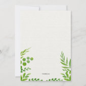 グリーンのベビーシャワー招待状 招待状 (裏面)