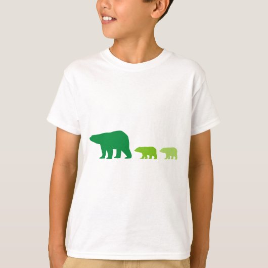 グリーンのホッキョクグマ Tシャツ (正面)