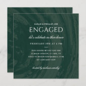 グリーンのマーブル模様のエンゲージメントパーティー招待状 招待状 (正面/裏面)