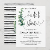 グリーンのミニマルなブライダルシャワー ウェディングシャワー 招待状 (正面/裏面)