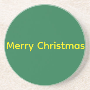 グリーンのメリークリスマス コースター