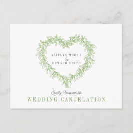 グリーンのヤドリギ ハートリース 結婚式の中止 案内ポストカード