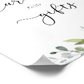 グリーンのユーカリの水彩カードとギフト ポスター (角)