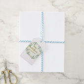 グリーンのユーカリの花のブライズシャワー名と日付 ギフトタグ (より糸付き)