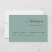 グリーンのユーカリ ウェディング レスポンス カード (正面)