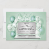 グリーンのラップトップ バーチャル ジェンダー ニュートラル ベイビー シャワー 招待状 (正面)