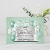 グリーンのラップトップ バーチャル ジェンダー ニュートラル ベイビー シャワー 招待状 (スタンド正面)