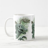 グリーンのラプター コーヒーマグカップ (左)