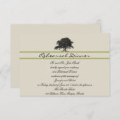 グリーンのリハーサルでオークの木の植結婚林地 招待状 (正面/裏面)