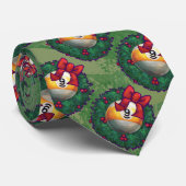 グリーンのリースパターンの9ボール ネクタイ (ロール)