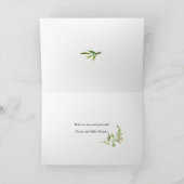 グリーンのリース＆月桂樹のウェディング サンクスカード サンキューカード (内部)