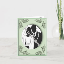 グリーンのヴィンテージ写真フレーム感謝状テンプレート サンキューカード