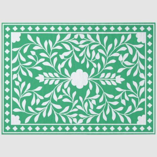 グリーンの伝統的なボーンインレイデコパージュペーパー 薄葉紙 (正面)