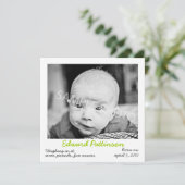 グリーンの出産報告カード 案内状 (スタンド正面)