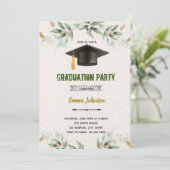 グリーンの卒業式招待状 招待状 (スタンド正面)