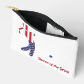 グリーンの女王 |アメリカ国旗のゴルフプレーヤー アクセサリーポーチ (見開き)