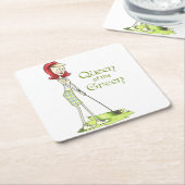 グリーンの女王 スクエアペーパーコースター (アングル)