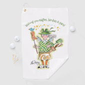 グリーンの妖精のゴールドマザー立ち ゴルフタオル (インサイチュ)