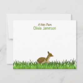 グリーンの子供の名前 森の動物 ノートカード