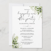 グリーンの幸せな永遠のウエディングフォト 招待状 (正面)