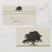 グリーンの座席表にオーク結婚の木の植栽 プレイスカード (正面/裏面)