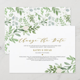 グリーンの延期結婚期日の変更 招待状