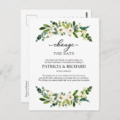 グリーンの延期結婚期日を変更する ポストカード (正面/裏面)