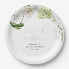 グリーンの愛が咲く ブライダルシャワーパーティー ペーパープレート