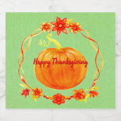 グリーンの感謝祭の水色かぼちゃのマッチング ビールラベル (シングルラベル)