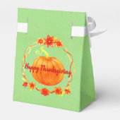 グリーンの感謝祭の水色かぼちゃのマッチング フェイバーボックス (裏面サイド)