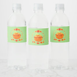グリーンの感謝祭の水色かぼちゃのマッチング ペットボトルラベル