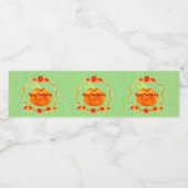 グリーンの感謝祭の水色かぼちゃのマッチング ペットボトルラベル (シングルラベル)