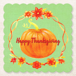 グリーンの感謝祭の水色かぼちゃのマッチング ペーパーコースター