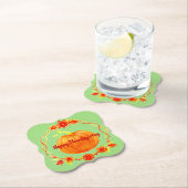 グリーンの感謝祭の水色かぼちゃのマッチング ペーパーコースター (インサイチュ)