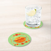 グリーンの感謝祭の水色かぼちゃのマッチング ラウンドペーパーコースター (インサイチュ)